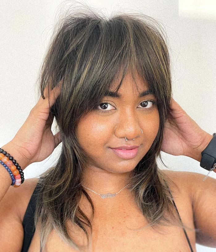 ولف کات برای موهای صاف (Wolf Cut for Straight Hair)