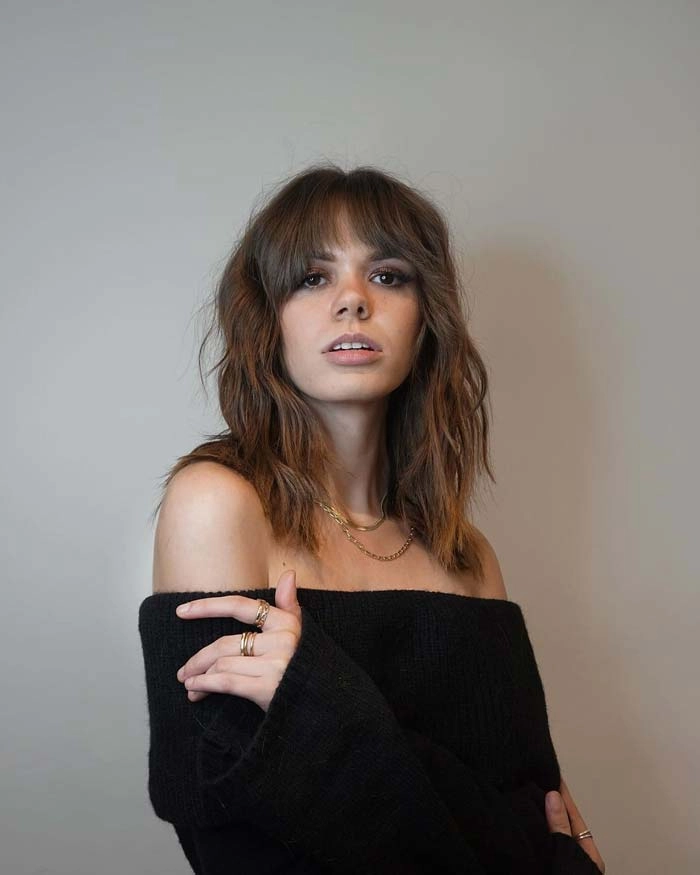 ولف کات با چتری (Wolf Cut With Bangs)