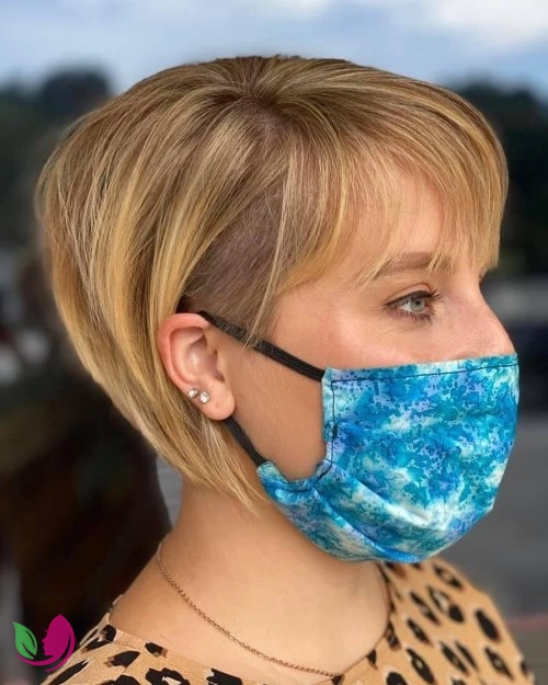 باب پلهای معکوس با چتری نازک (Lovely Stacked Bob with Wispy Bangs)