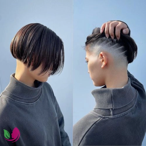 باب آندرکات تراشیده کامل (Boldly Shaved Undercut Bob)