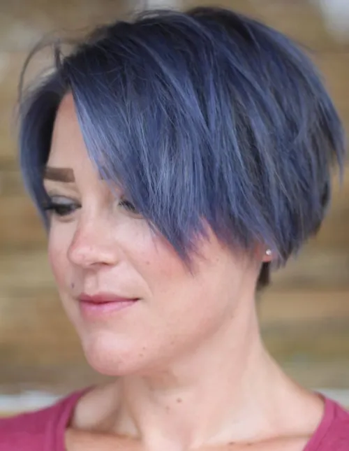 12. پیکسی شگی بنفش (Shaggy Purple Hairstyle)